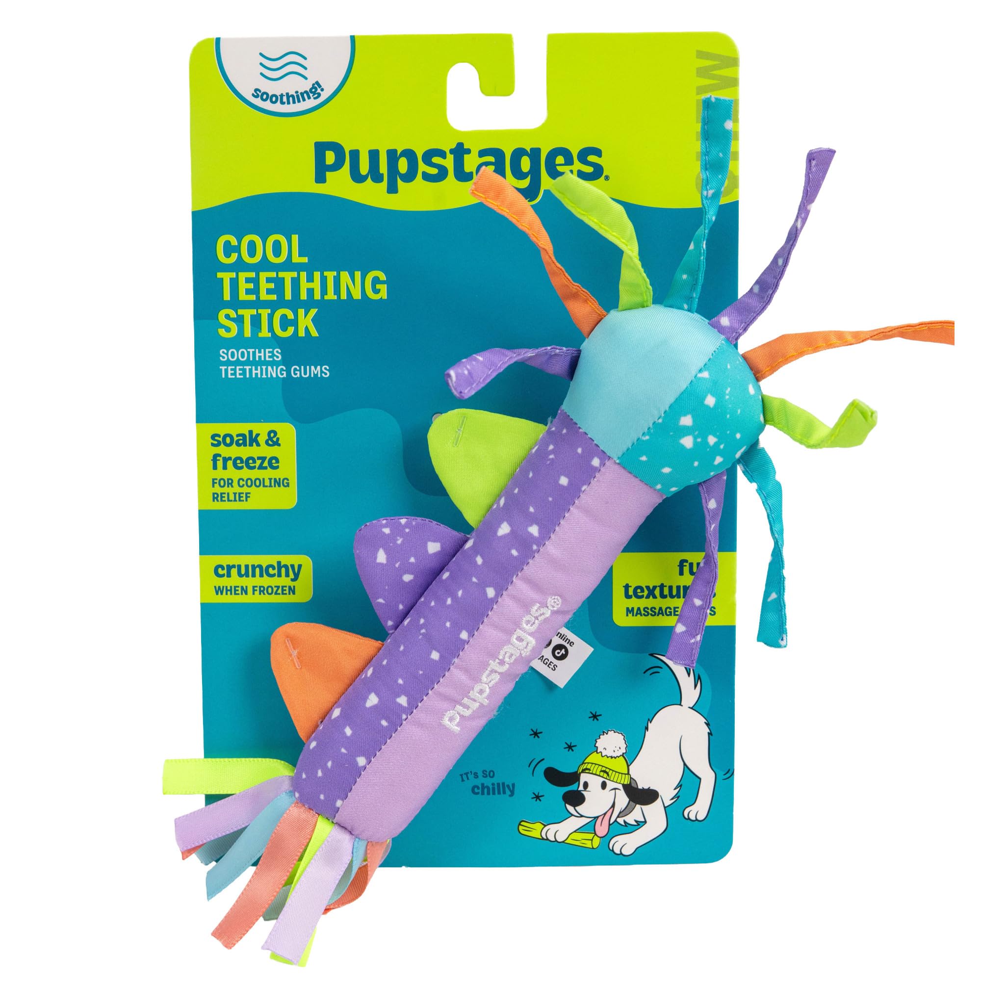 Pupstages Cool Teething Stick Dental Dog Chew Toy, Soak & Freeze
